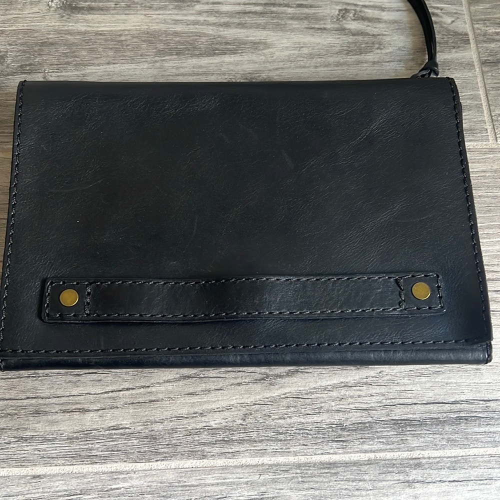 Madewell black duet snap clutch. Two in one bag
